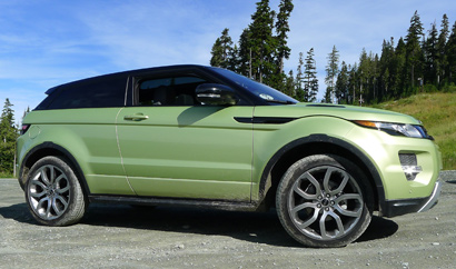 A side view of a 2012 Range Rover Evoque Coupe